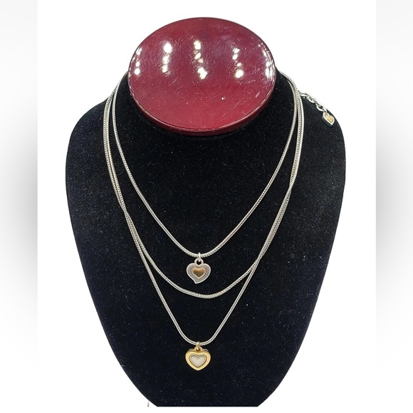 Brighton Jewelry - BRIGHTON Layered Necklace Choker Heart Pendants Reversible Love Fashion Jewelry